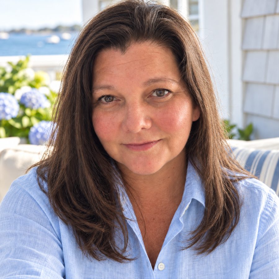 Christy Armstrong, Florida Notary Public, smiling in a light blue shirt